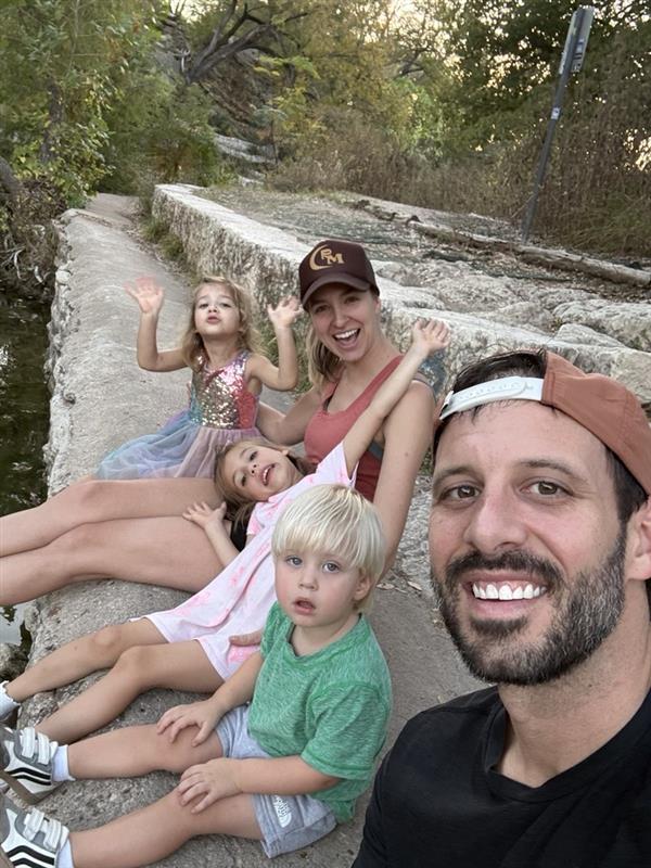 Adam Styer, Austin mortgage broker, with his family at home in Austin, Texas